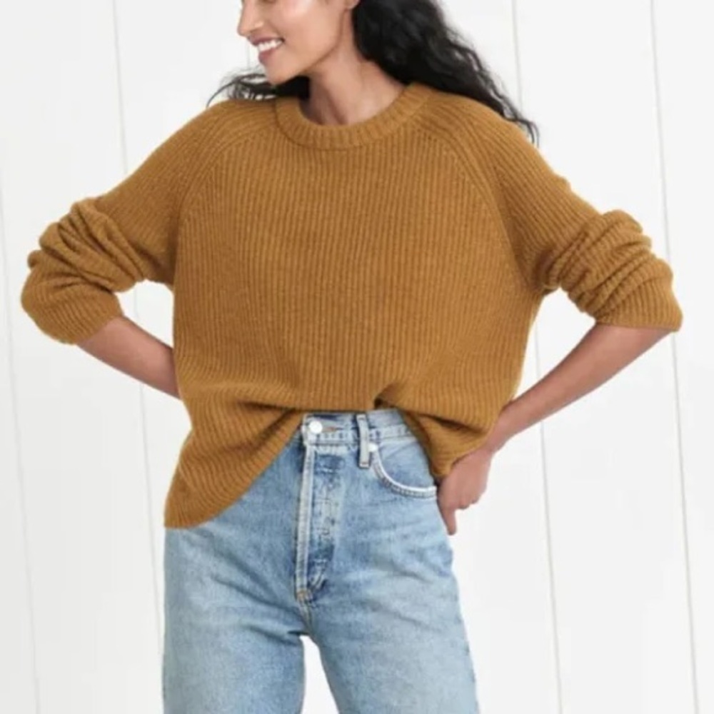 Jenni Kayne Cashmere Fisherman Sweater Bronze Gold SzXS